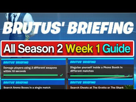 Fortnite | All BRUTUS BRIEFING Week 1 Challenges Guide! WEEK 1 (Chapter 2)