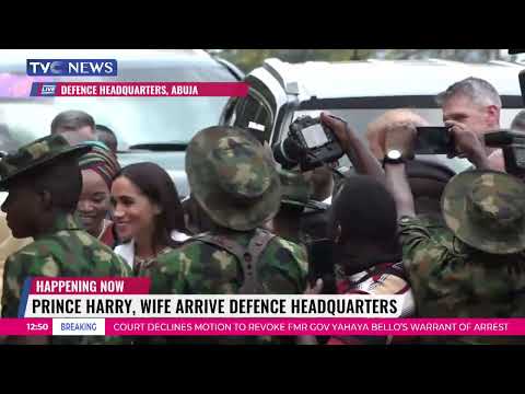 Duke and Duchess of Sussex, Prince Harry & Meghan Markle Arrive At Defence Headquarters, Abuja