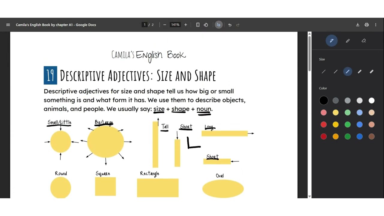19 | Descriptive Adjectives: size and shape | ESL A1