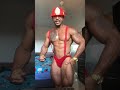 Muscle worship super fire hero