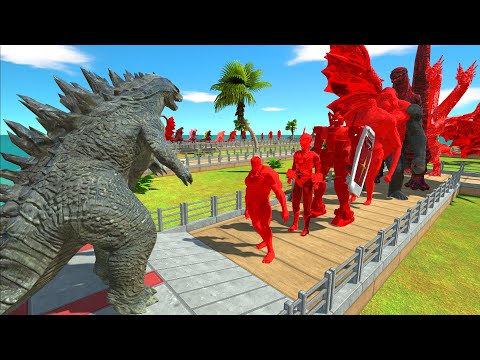 Godzilla 2014 vs Fire Kaiju Monster Oasis DEATH RUN - ARBS