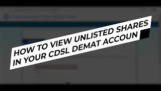 How to view your unlisted shares on CDSL Demat Account!! Unlistedassets.com