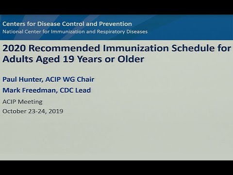 October 2019 ACIP Meeting - Adult Immunization Schedule