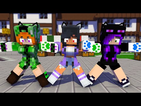 FIRST MEET YAY! ARIGATO CREEPER, APHMAU, ENDER GIRL - MINECRAFT ANIMATION #shorts