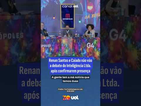 Renan Santos e Ronaldo Caiado não vão a debate do Inteligência Ltda. após confirmarem presença
