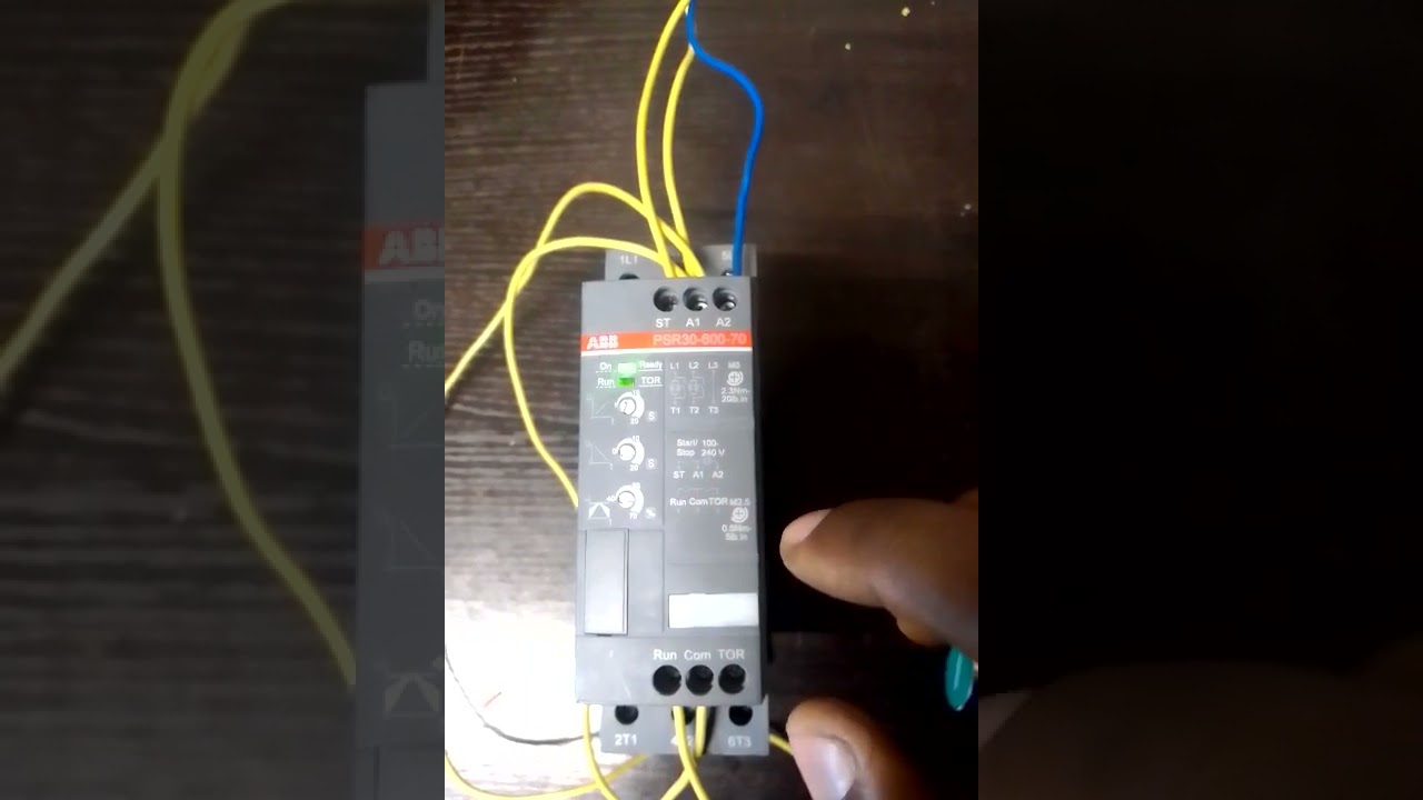 How to wire an ABB soft starter for compressor motor