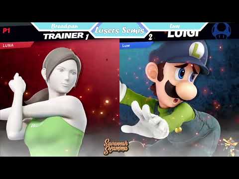 Savannah Slamma 76 LOSERS SEMIS - Breadpan (Wii Fit Trainer) Vs. Luw (Luigi) SSBU Tournament