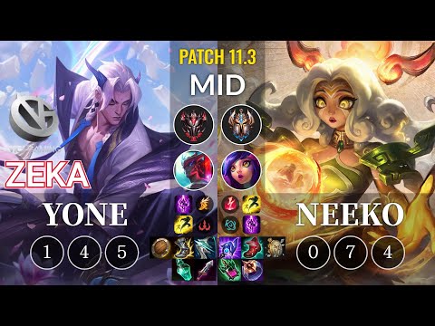 VG Zeka Yone vs Neeko Mid - KR Patch 11.3