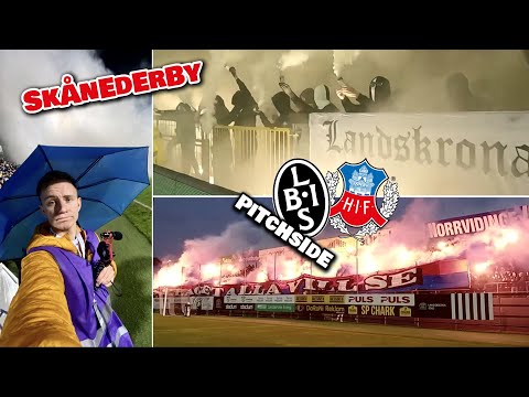 PYRO TENNIS Crossfire🤯 Pitchside at Sweden's MOST UNDERRATED Derby | LANDSKRONA-HELSINGBORG