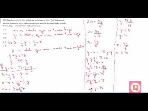 exercício de matemática resolvido sistema de equações FCC
