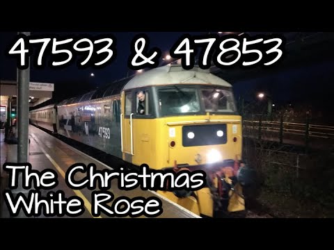 Prestatyn 15.12.2021 - 47593 Galloway Princess and 47853 on The Christmas White Rose Railtour - York