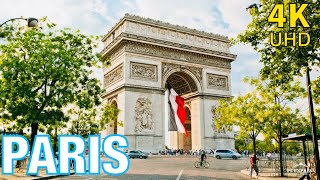 Paris walking tour Arc de Triomphe Champs Elysées Paris 4K 2021 | Pari