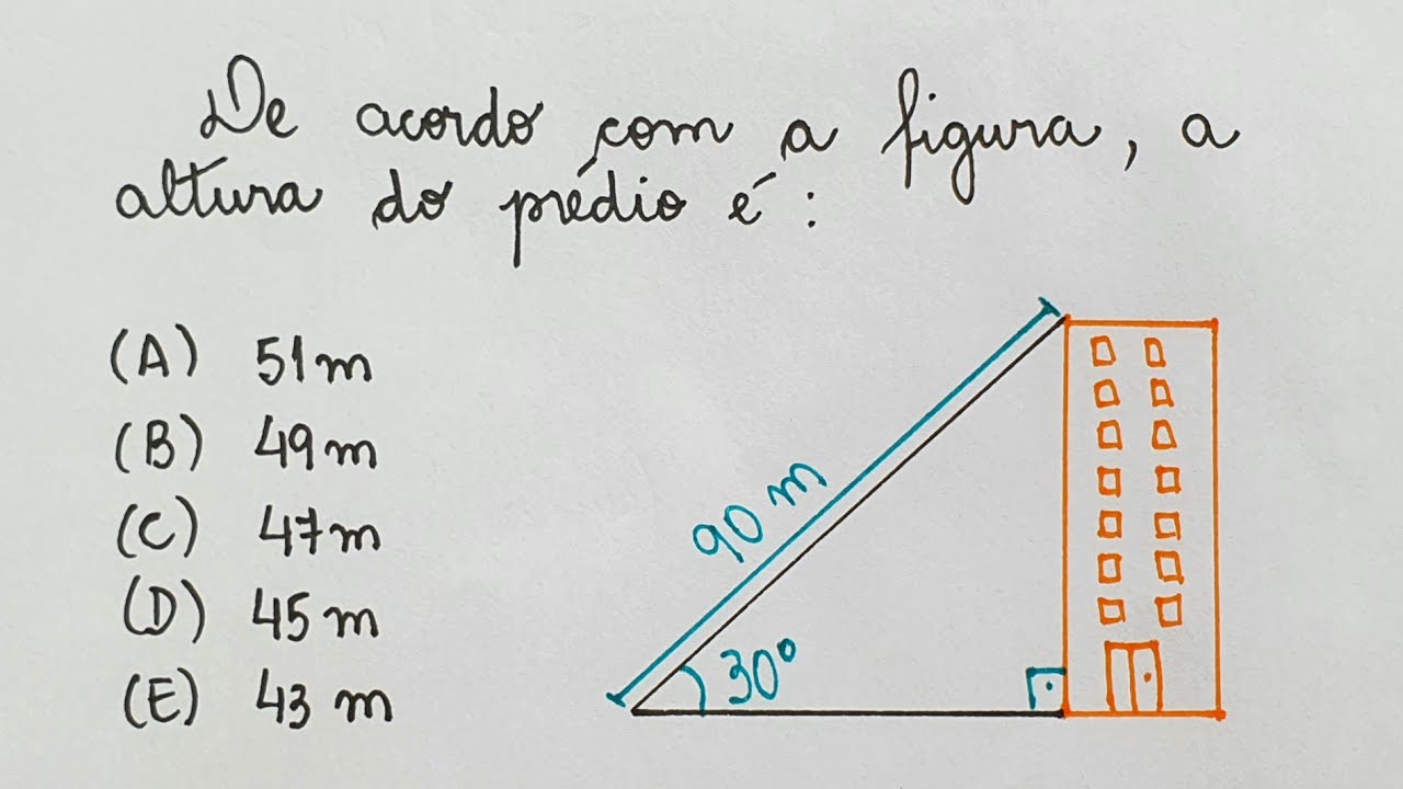 RAZÕES TRIGONOMÉTRICAS - ALTURA DO PRÉDIO - TRIGONOMETRIA @professoraangelamatematica
