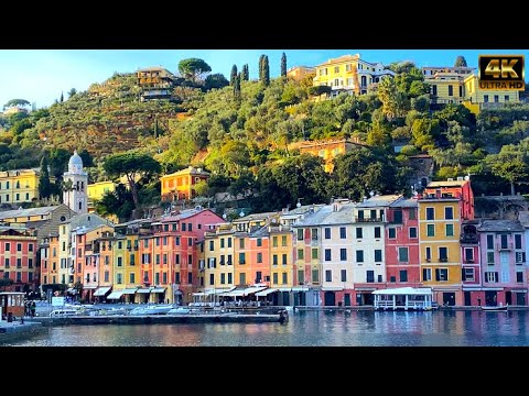 Portofino - One of The Most Beautiful Town on the Italian Riviera🇮🇹Scenery up to Lighthouse 4K 60fps