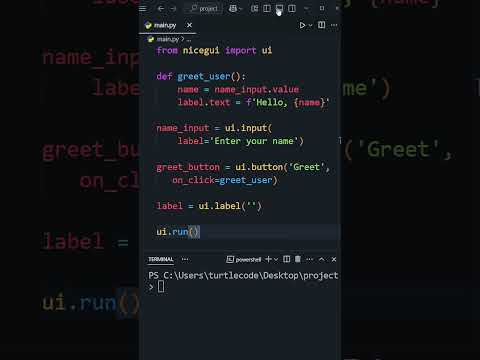 Build A Web App With Python In 60 Seconds Nicegui Tutorial Python