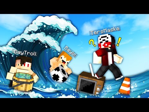 3 YOUTUBER VS 1000$ PARKUR TSUNAMİ ! - Minecraft