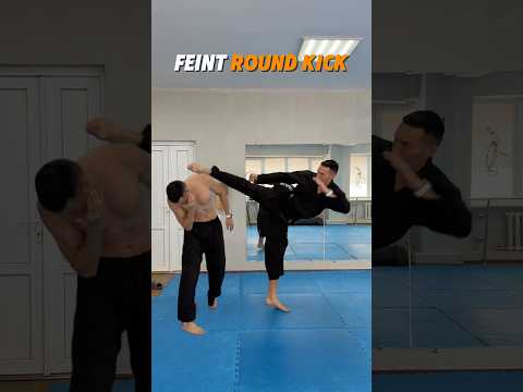 Feint round kick 💀🥋#taekwondo #muaythai #kickboxing #mma #boxing