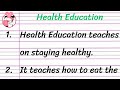 Health Education Essay In English 10 Lines Short Essay On Health Education