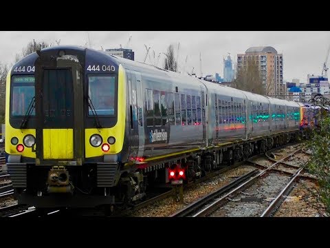 SWR Class 444 + 450 9 Car Combos At Raynes Park & Clapham Junction
