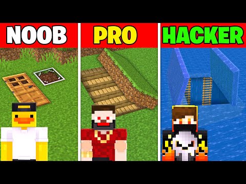 NOOB VS PRO VS HACKER BUNKER BUILDING CHALLENGE !!!