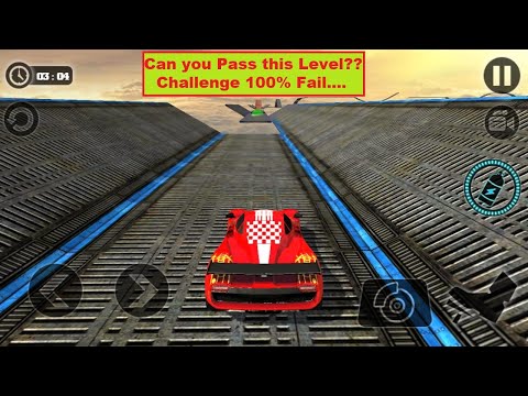 Impossible Car Stunt Tracks 3D # 1: Sport Red Car Driving Simulator Level 11 - Android Gameplay