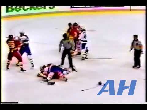 NHL Nov. 9, 1991 Toronto Maple Leafs v Calgary Flames (R) Michel Petit v Ronnie Stern