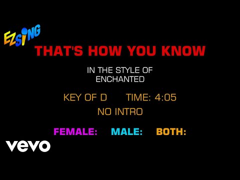 Enchanted (The Movie) - That&#39;s How You Know (Karaoke)
