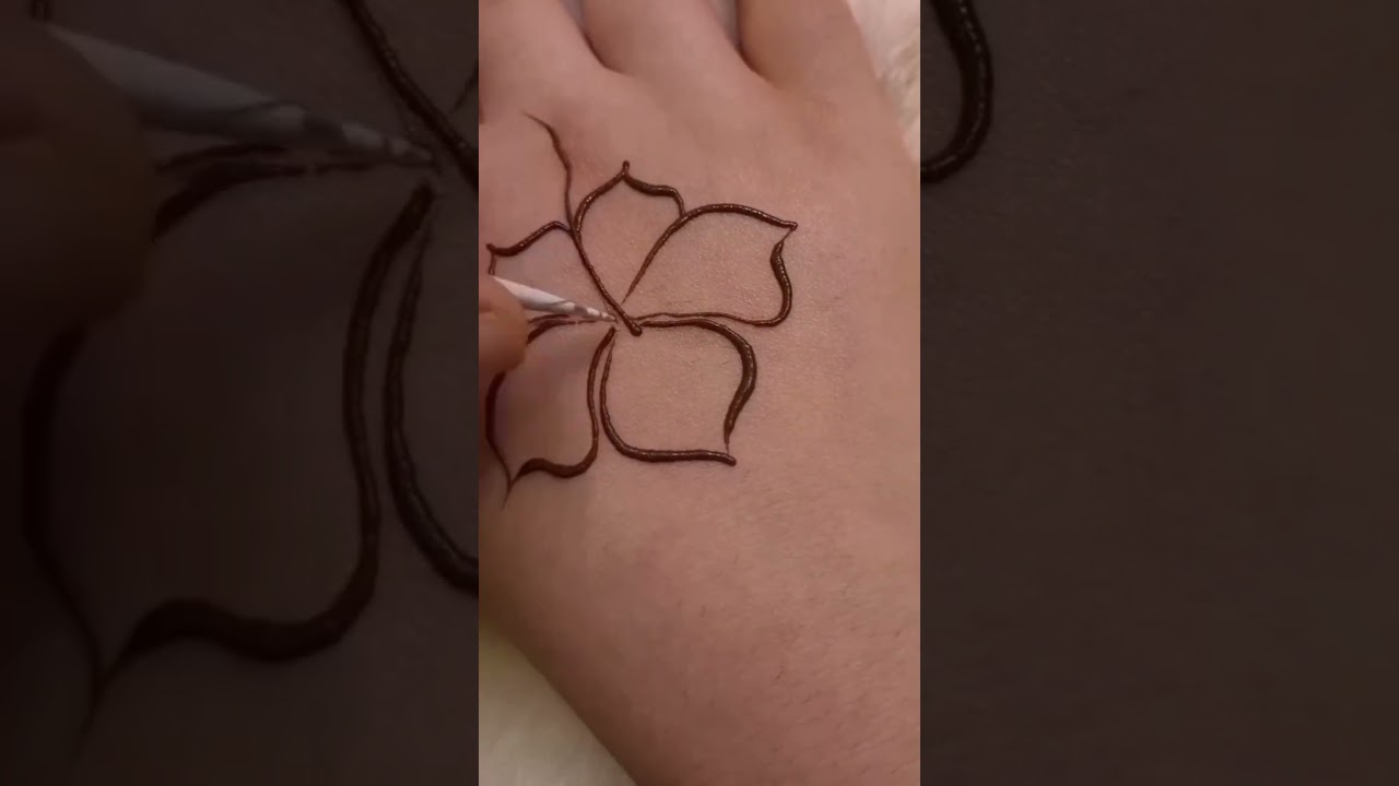 easy and simple trick  ll hibiscus mehndi design #shorts