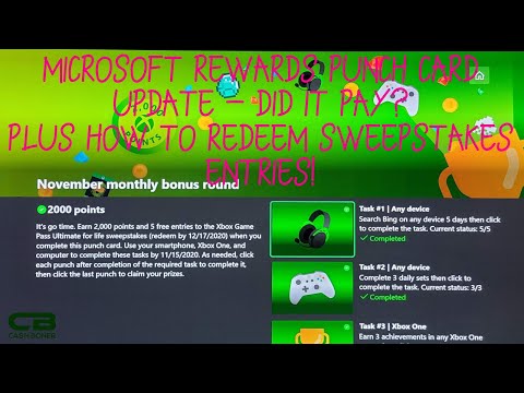 November Monthly Bonus Round Microsoft Rewards Punch Card Update! Did it Pay? Plus How to Redeem!