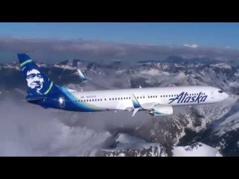 Alaska Airlines air to air footage over Washington