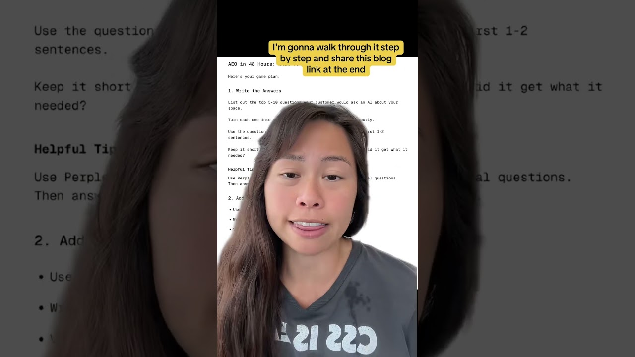 Simple free playbook on Ask Engine Optimization (AEO) by Sam Hogan, link at the end