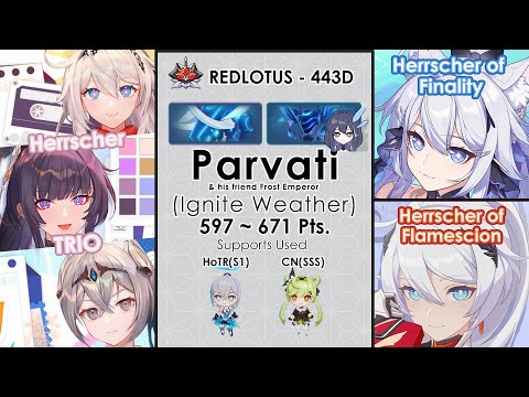 Honkai Impact 3rd: Ex Abyss Redlotus (443D) | Parvati (Ignite Damage Up) | TRIO, HoFi, HFS