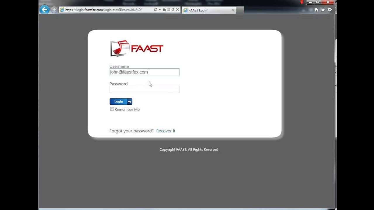 How to log into your FAAST account