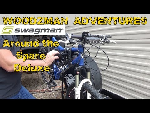 SWAGMAN Around The Spare Deluxe RV Bicycle Rack Unboxing and Install Wolf Pup Travel Trailer bike