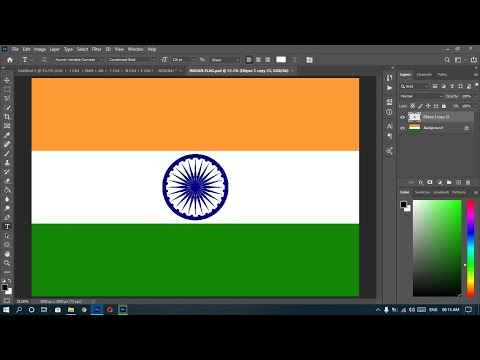 Tiranga " The national flag of India"  and Ashok Chakra design in Photoshop