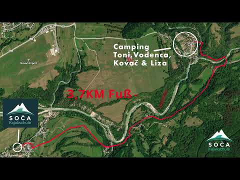 Fünf Campingplätzen von Bovec