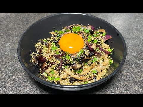 Buttery Miso Udon with Garlic, Onion & Mushrooms