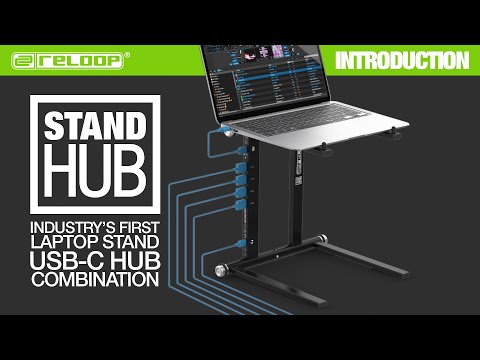 Reloop Stand Hub, Advanced Laptop Stand with USB-C Hub