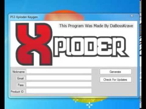 PS3 Xploder Keygen Update 13th November 2012