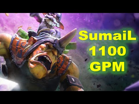 Dota 2 SumaiL 1.1k GPM alchemist with armlet build