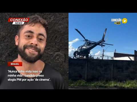 Vídeo: ‘Nunca tinha visto isso na minha vida’: bandido preso elogia PM por ação ‘de cinema’.