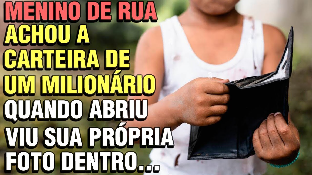 Menino de rua achou a carteira de um milionário e encontrou sua própria foto dentro.