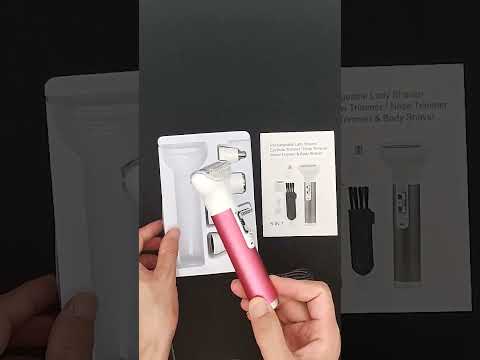 Женская бритва/тример 5в1 для тела, лица, бровей, носа электрическая с аккумулятором KROAYA XD-3011 розовый (GS-107483) Video #1