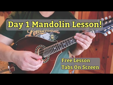 Day 1 Mandolin Lesson | FREE lesson Tabs on screen!