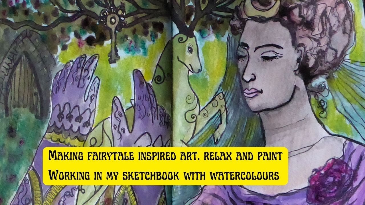Making fairytale inspired art with watercolour paints.