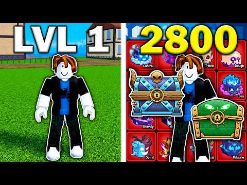 Noob To Max With Only FRUIT BOXES In Blox Fruits