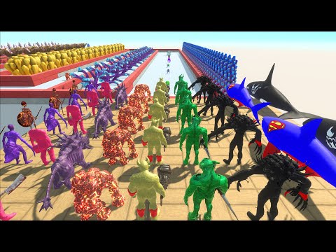 Colored All Units vs INFERNALS vs AQUATICS Challenge - Animal Revolt Battle Simulator