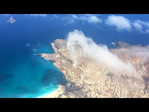 Cabo Verde, descolagem do Aeroporto da Praia, ATR 72