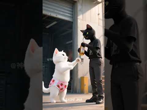 😾The brave little kitten saves the dog! ❤️Justice will prevail🦾 #aivideo #AICatStory #GodCatDad