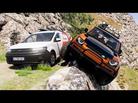 Realistic Car Cliff Drops #43 - BeamNG Drive Crashes | CrashBoomPunk